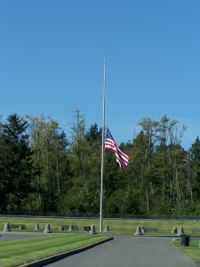 Flag at Half Mast - Tahoma Bational Cemetary